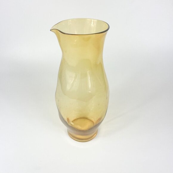 Onda Art Glass Amber Handleless Biomorphic Freeform Pitcher Cocktail Mixer - Picture 3 of 7